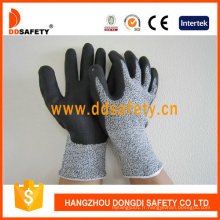 Mousse ultra-mince en nitrile sur des gants de résistance à la coupure au doigt Palm Dcr420